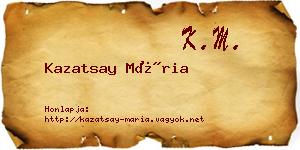 Kazatsay Mária névjegykártya